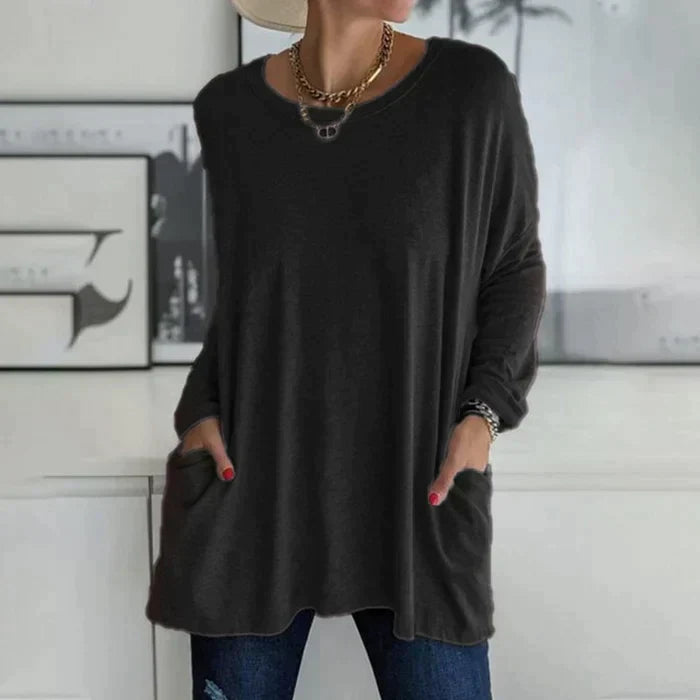 Daliah | Women's Oversized Long Sleeve Tunic Top with Pockets