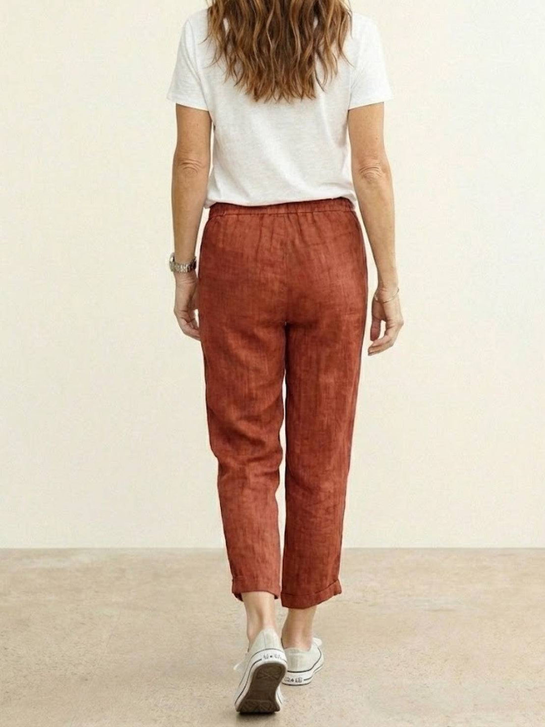 River | Women's Linen Drawstring Pants Relaxed Tapered Fit