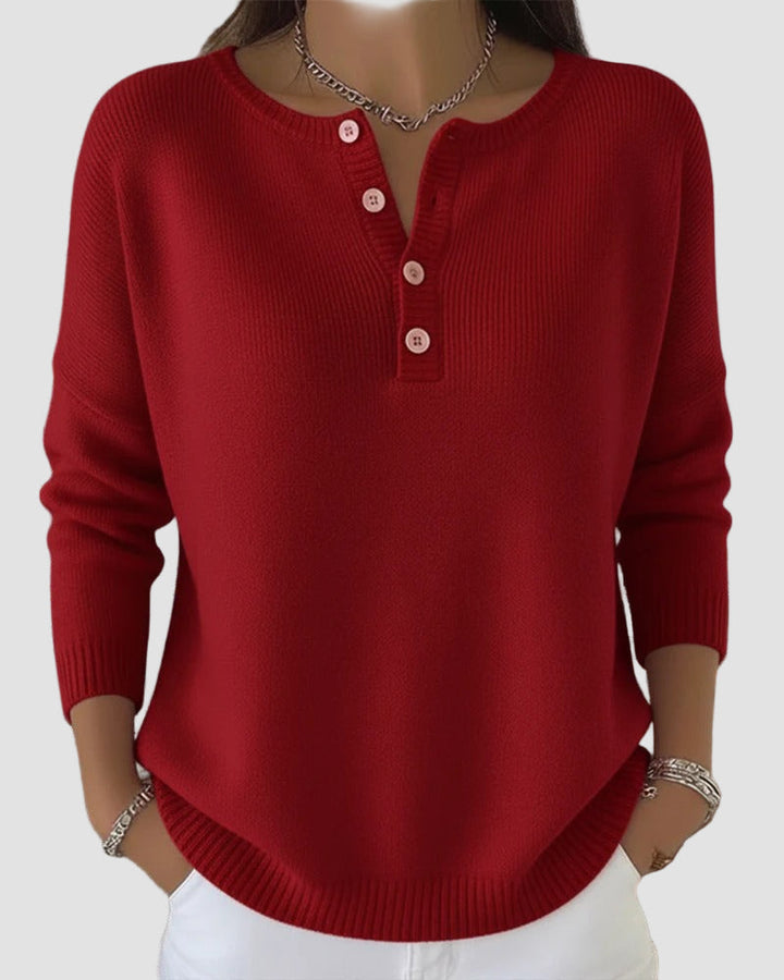 Bronwen | Women's Long Sleeve Henley Sweater