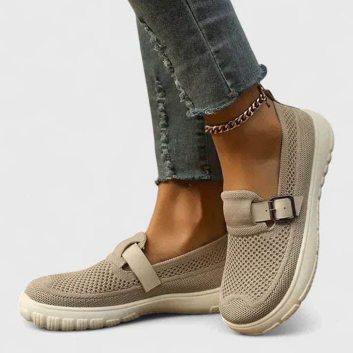 Scout | Women's Knit Slip-On Loafers Buckle Strap Casual