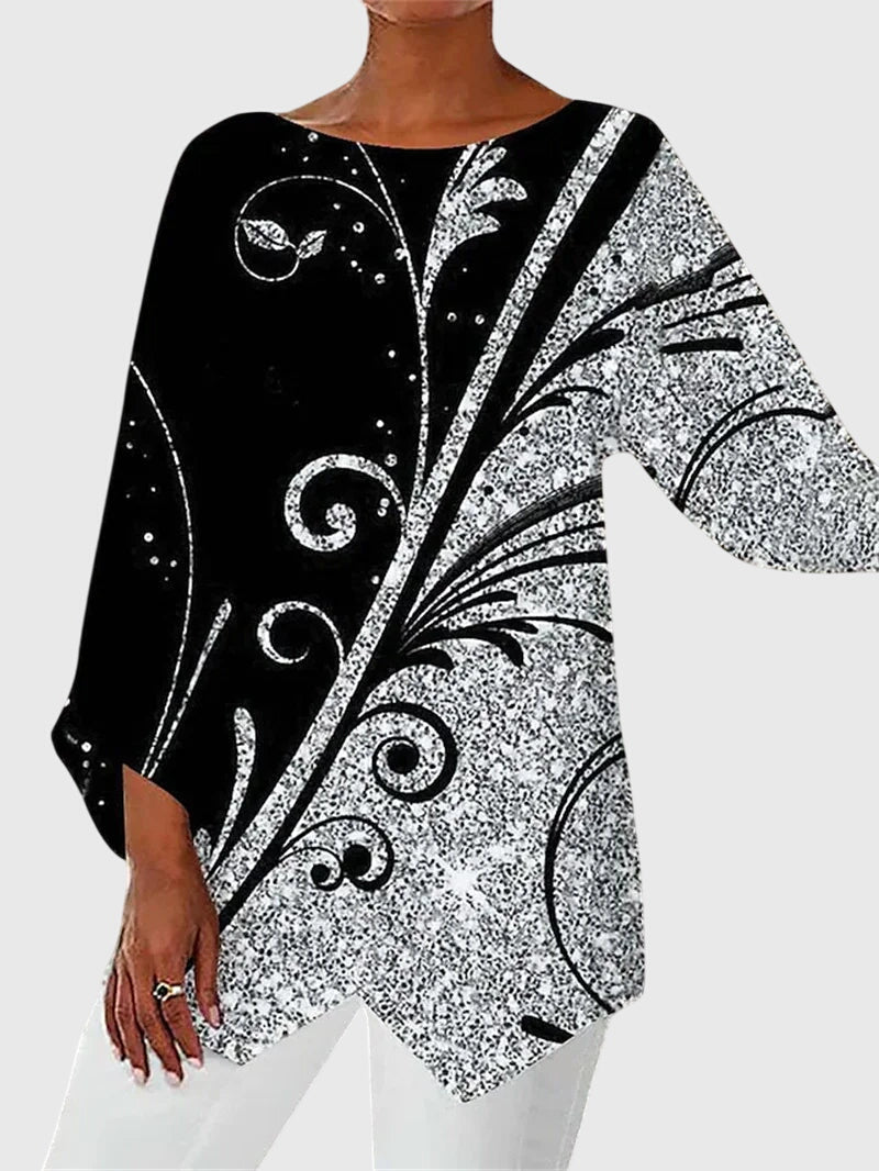 Calliope | Women's Butterfly Print Asymmetric Top