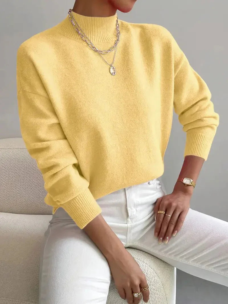 Camille | Women's Mock Neck Long Sleeve Sweater