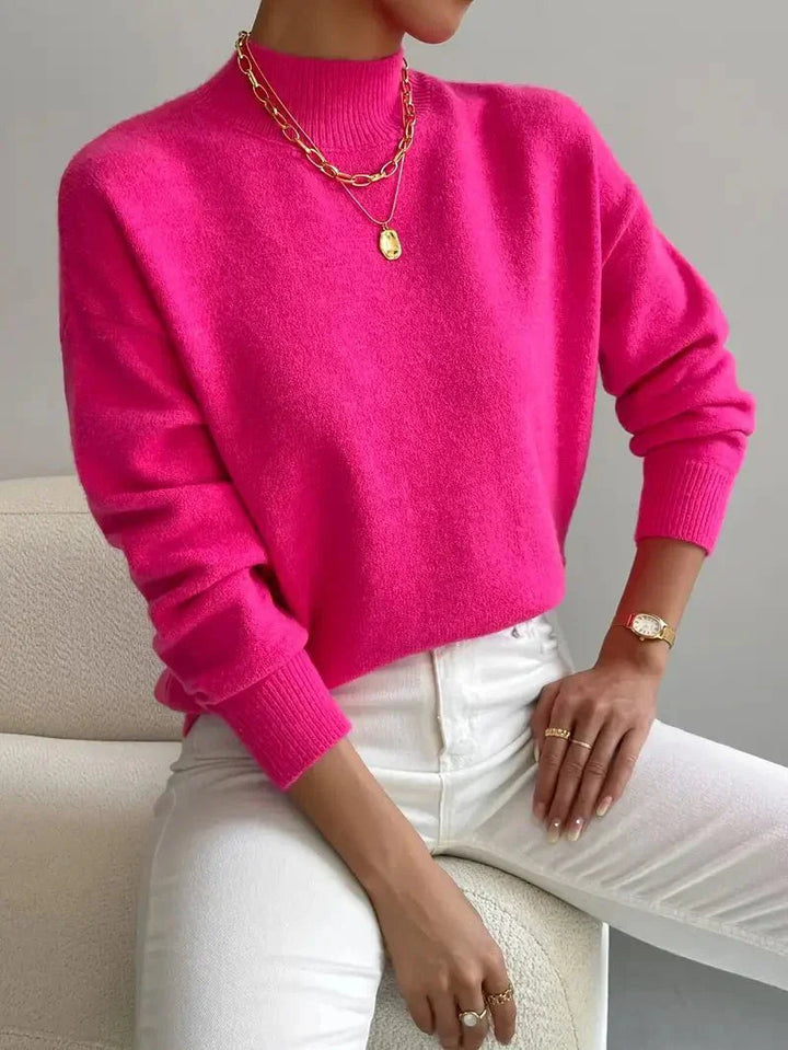Camille | Women's Mock Neck Long Sleeve Sweater
