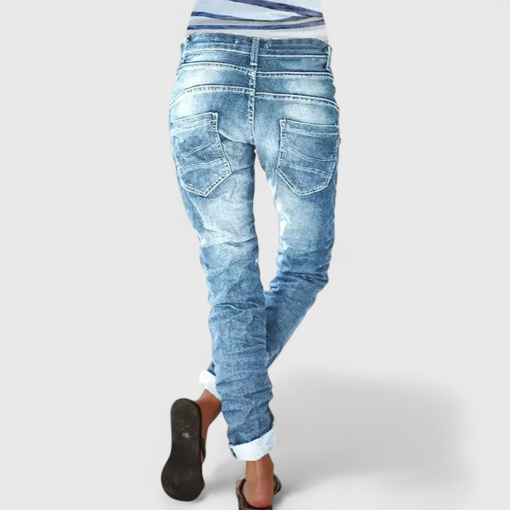 Celeste | Women's Distressed Tapered Jeans