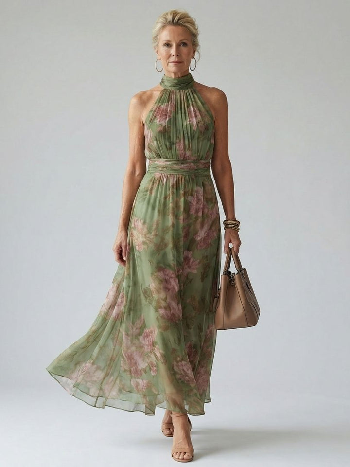 Cordova | Women's Floral Halter Neck Midi Dress