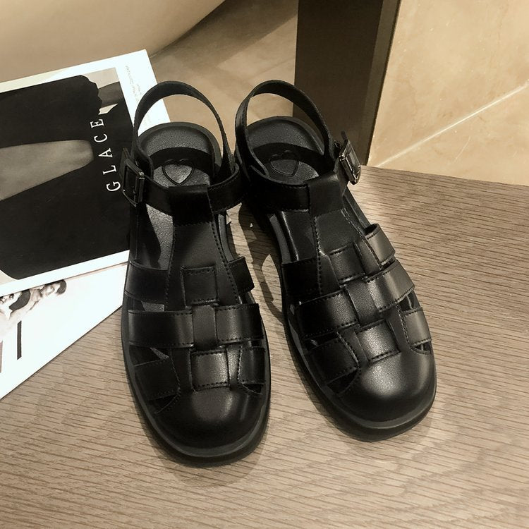 Roma | Women's Gladiator Sandals Woven Strap Buckle Platform