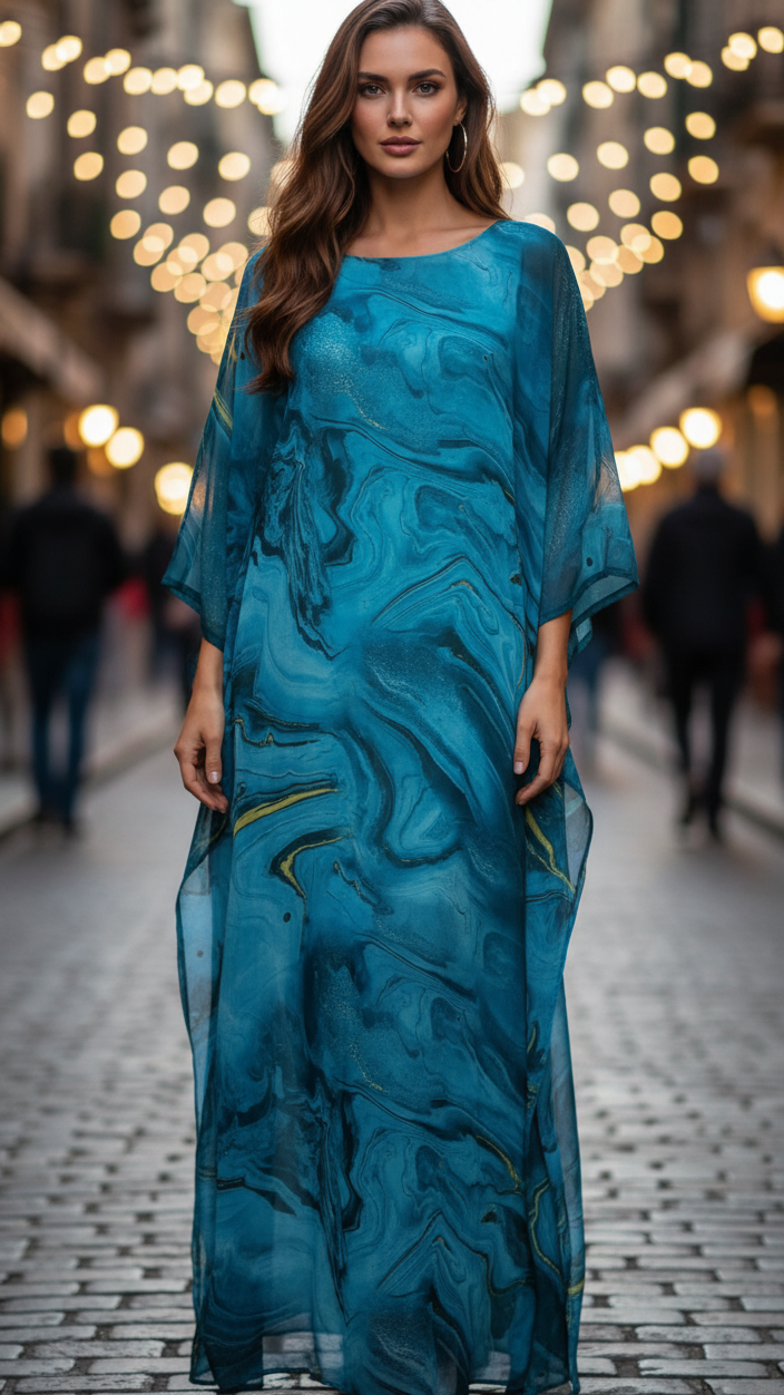 Aurelia | Women's Chiffon Maxi Dress Flowing Kaftan Evening Dress