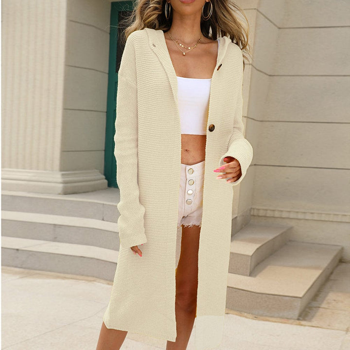 Estelle | Women's Hooded Long Button Cardigan