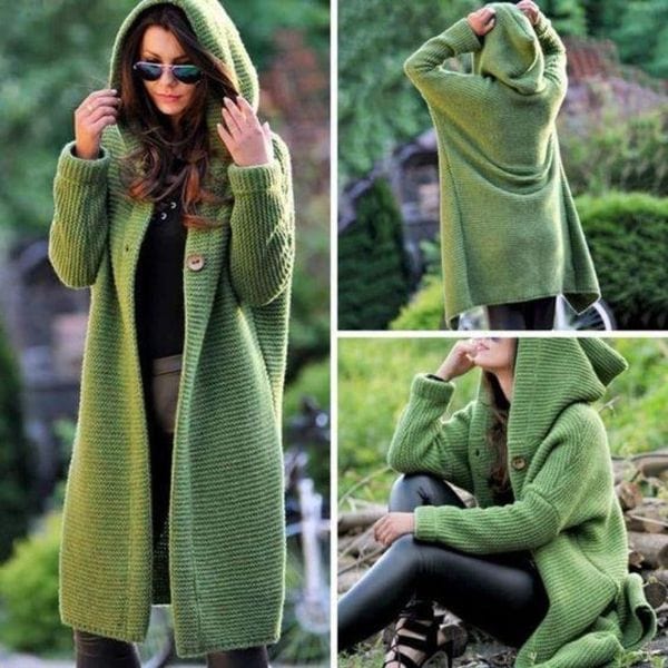 Estelle | Women's Hooded Long Button Cardigan