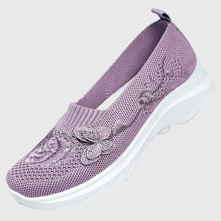 Eulalia | Women's Butterfly Embroidered Slip On Sneakers