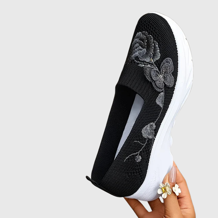Eulalia | Women's Butterfly Embroidered Slip On Sneakers