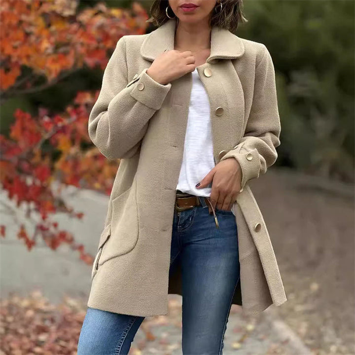 Evangelia | Women's Long Lapel Collar Coat