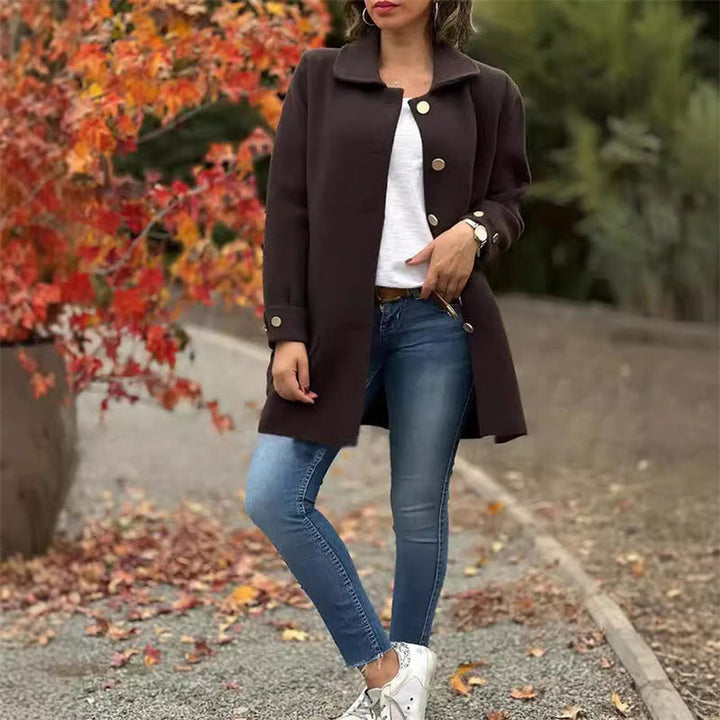 Evangelia | Women's Long Lapel Collar Coat