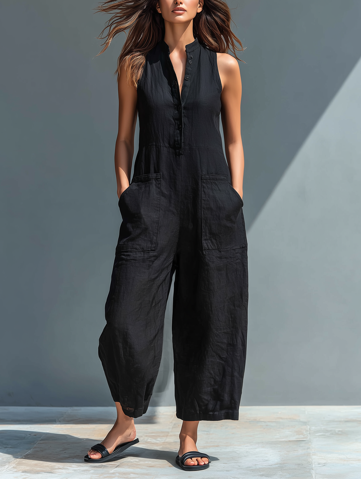 Evangelia | Women's Sleeveless Wide Leg Jumpsuit