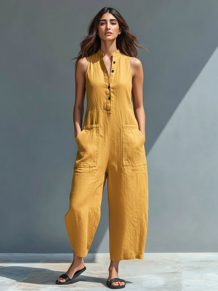 Evangelia | Women's Sleeveless Wide Leg Jumpsuit
