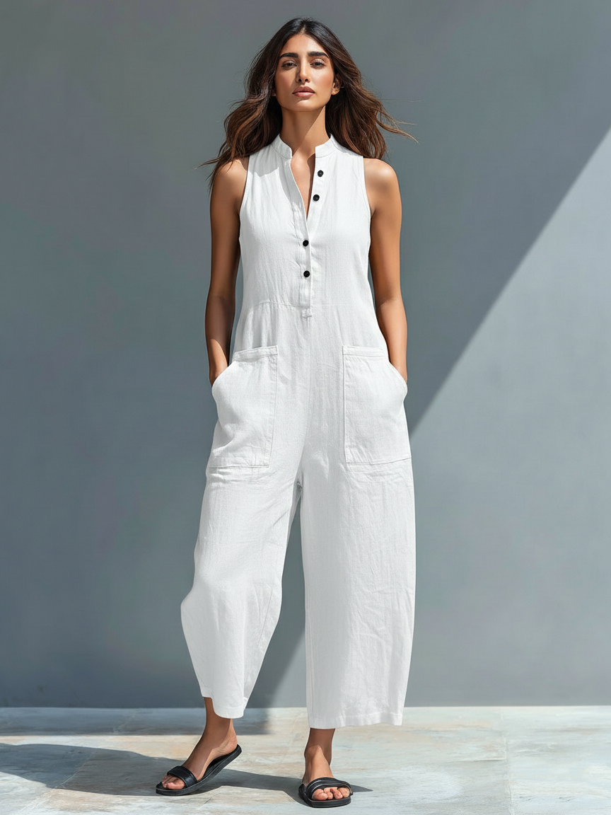 Evangelia | Women's Sleeveless Wide Leg Jumpsuit