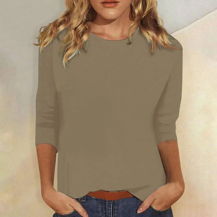 Sophie | Women's Round Neck 3/4 Sleeve Casual Top Plain