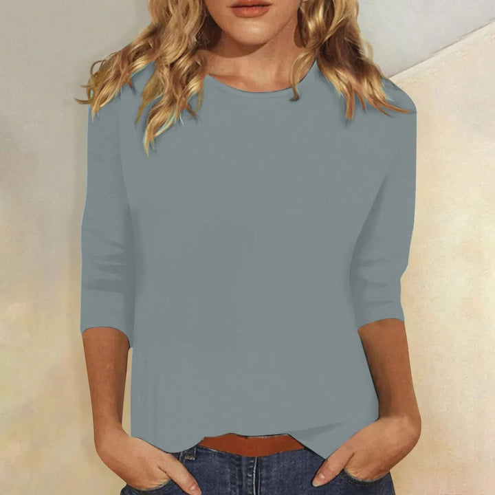 Sophie | Women's Round Neck 3/4 Sleeve Casual Top Plain