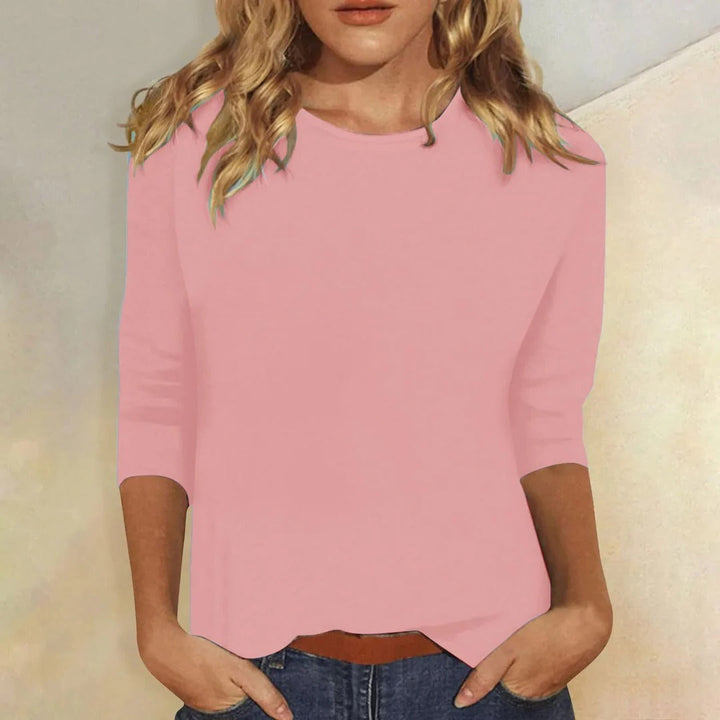 Sophie | Women's Round Neck 3/4 Sleeve Casual Top Plain