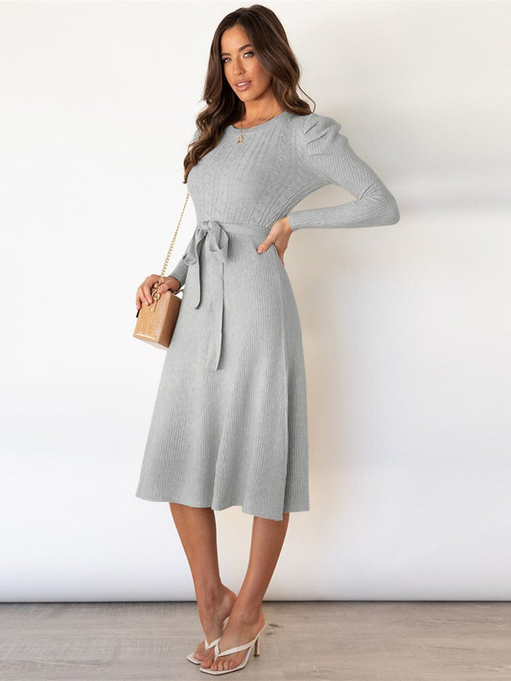 Imogen | Women's Long Sleeve Belted Midi Dress