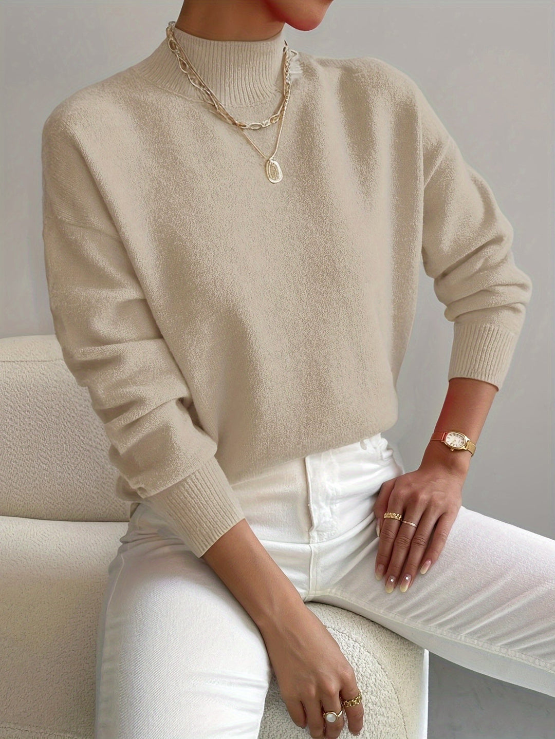 Kendra | Women's Mock Neck Long Sleeve Sweater