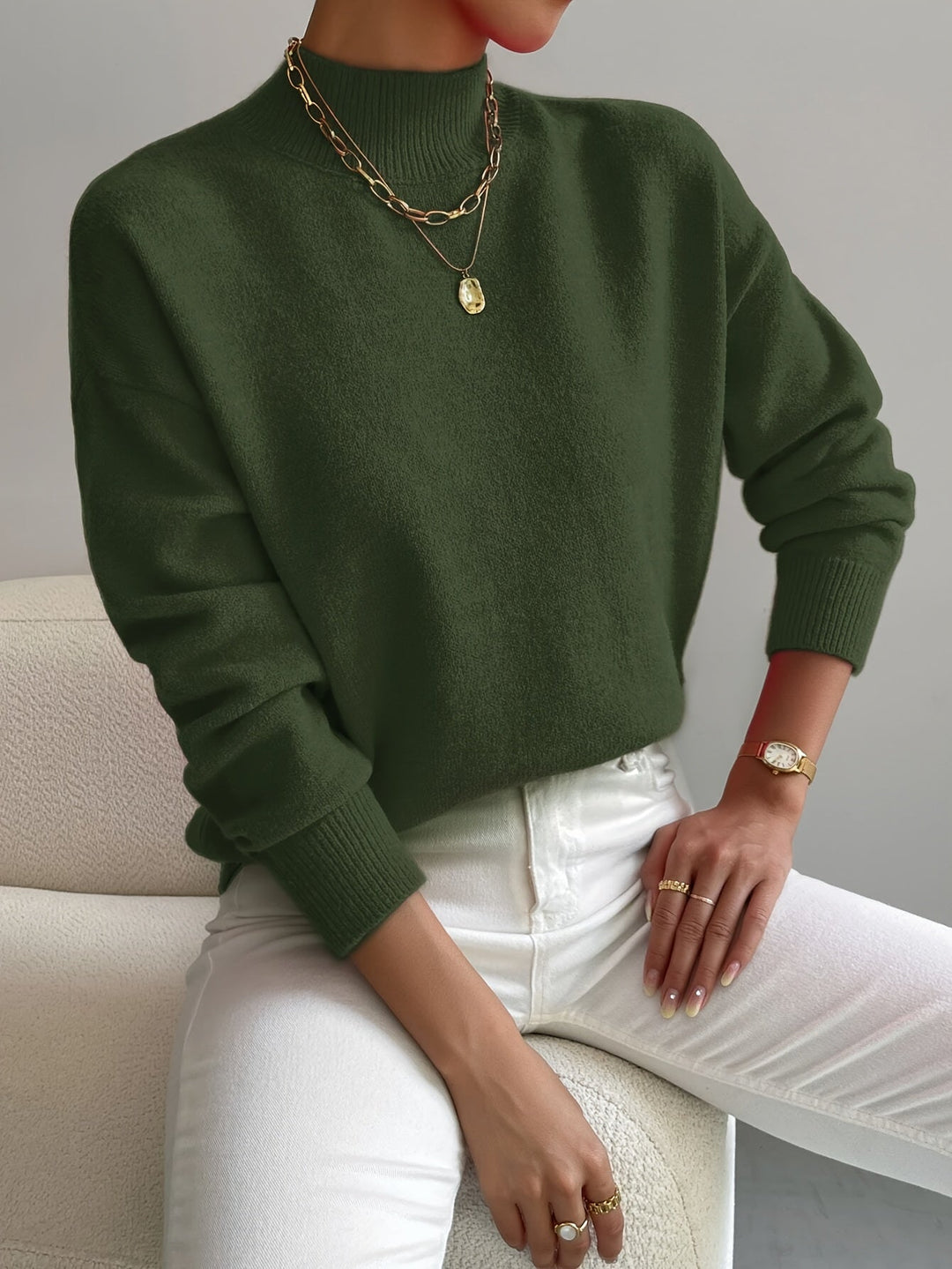 Kendra | Women's Mock Neck Long Sleeve Sweater