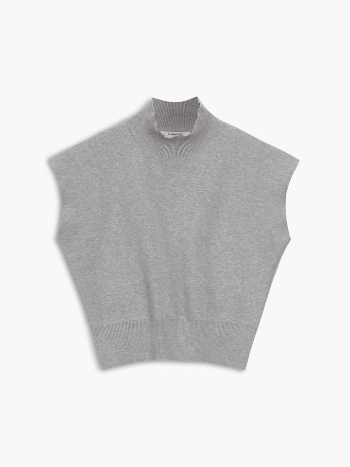 Mona | Women's Mock Neck Knit Sweater Vest Sleeveless Top