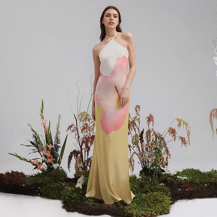 Leocadia | Women's Floral One Shoulder Maxi Dress