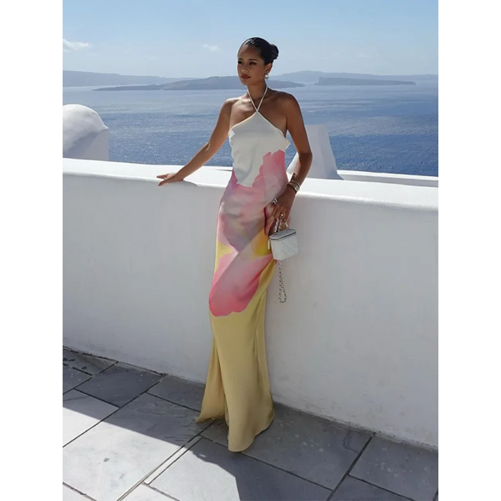Leocadia | Women's Floral One Shoulder Maxi Dress
