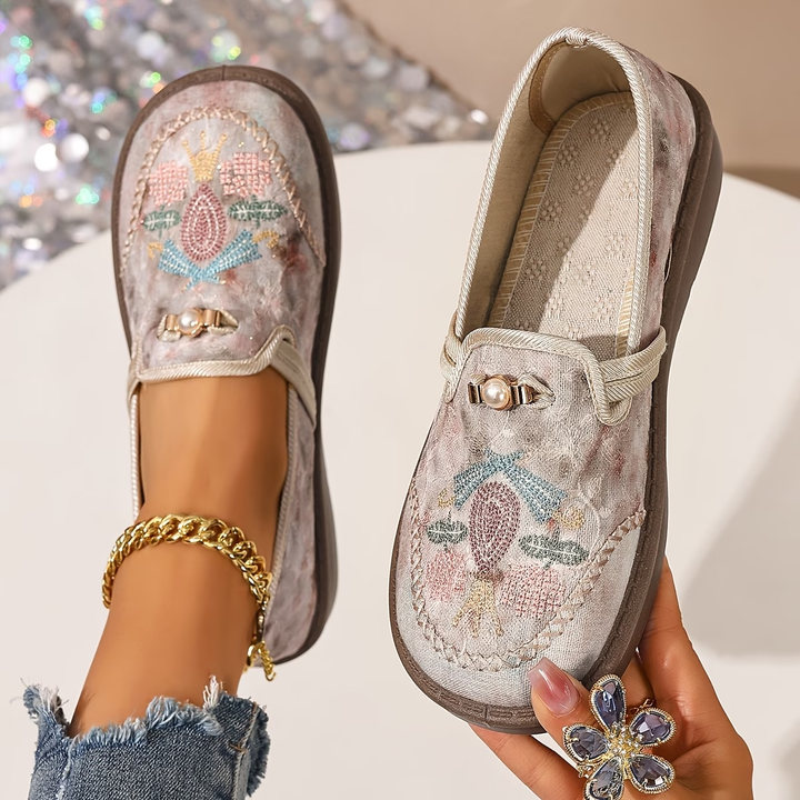 Maeve | Women's Floral Embellished Flat Shoes