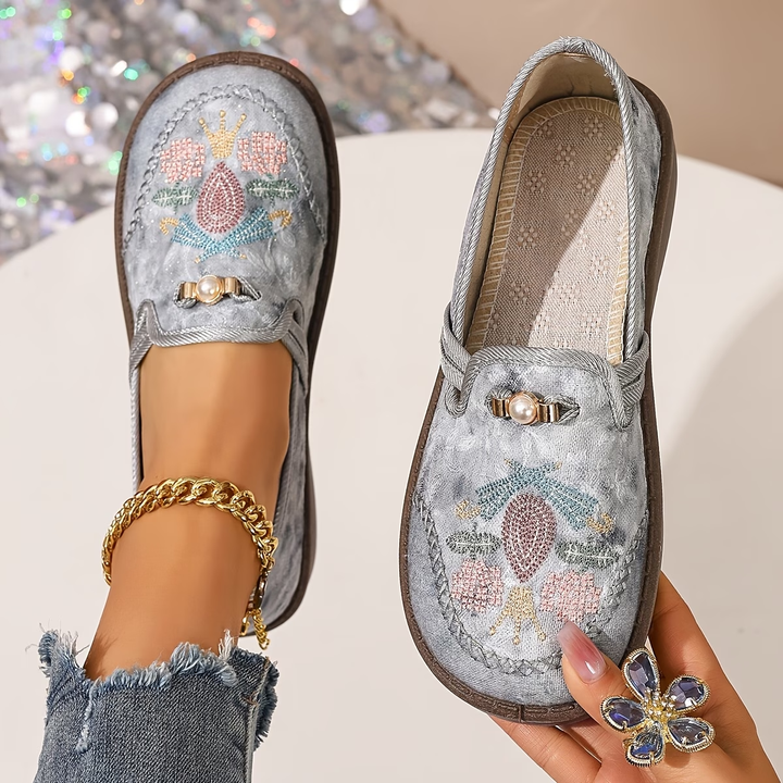 Maeve | Women's Floral Embellished Flat Shoes