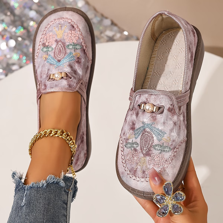 Maeve | Women's Floral Embellished Flat Shoes