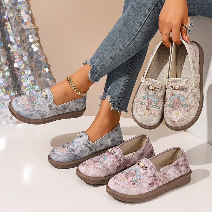 Maeve | Women's Floral Embellished Flat Shoes