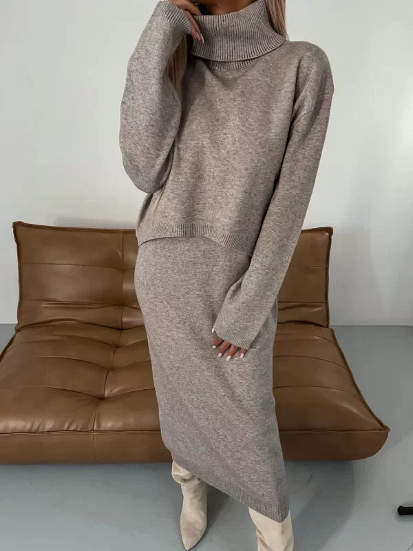 Meadow | Women's Turtleneck Long Sleeve Midi Dress