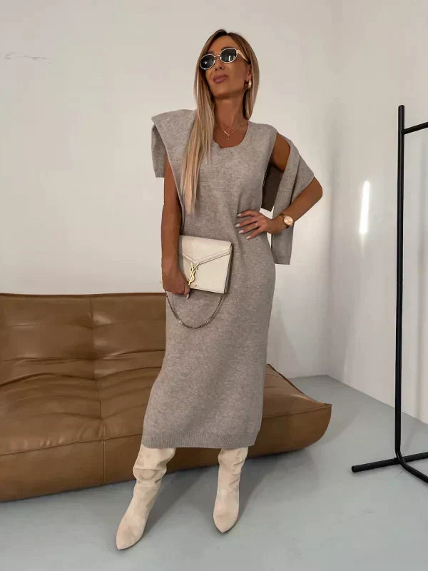 Meadow | Women's Turtleneck Long Sleeve Midi Dress