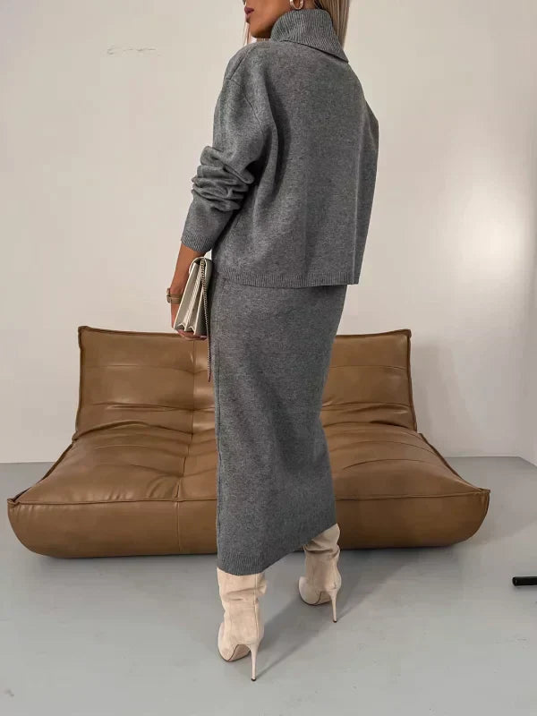 Meadow | Women's Turtleneck Long Sleeve Midi Dress