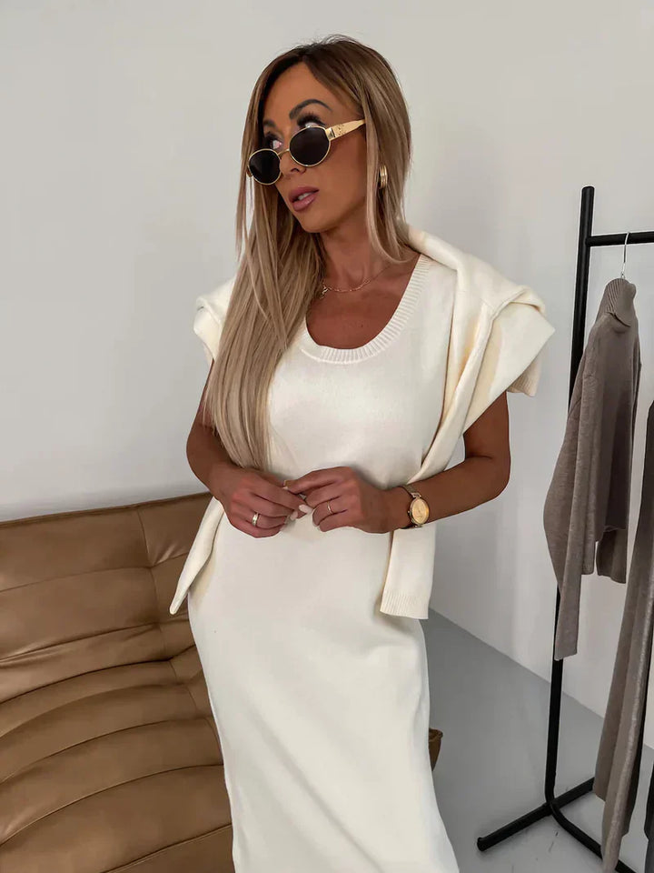 Meadow | Women's Turtleneck Long Sleeve Midi Dress