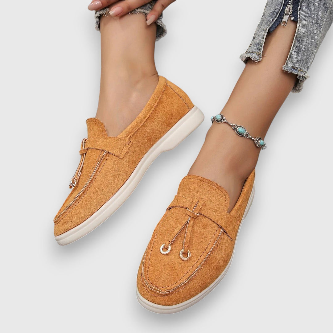 Pippa | Women's Suede Tassel Loafers Slip-On Flat Moccasin