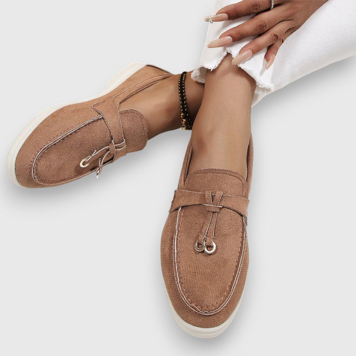 Pippa | Women's Suede Tassel Loafers Slip-On Flat Moccasin