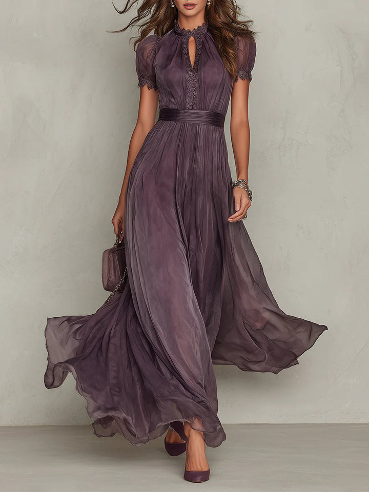 Octaviana | Women's Short Sleeve Keyhole Maxi Dress