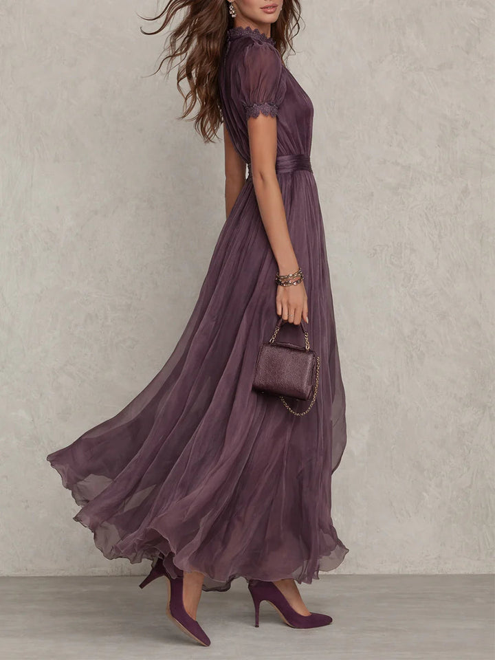 Octaviana | Women's Short Sleeve Keyhole Maxi Dress