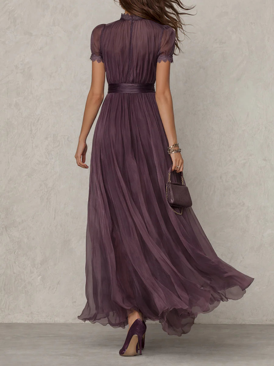 Octaviana | Women's Short Sleeve Keyhole Maxi Dress
