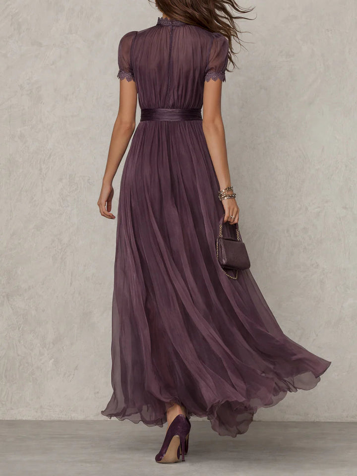 Octaviana | Women's Short Sleeve Keyhole Maxi Dress