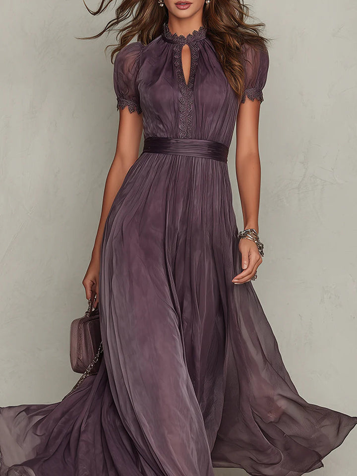Octaviana | Women's Short Sleeve Keyhole Maxi Dress