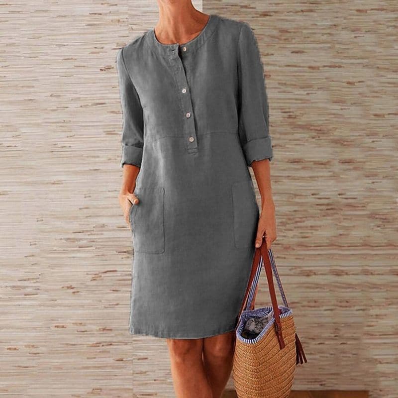 Raina | Women's Button Front Shift Dress