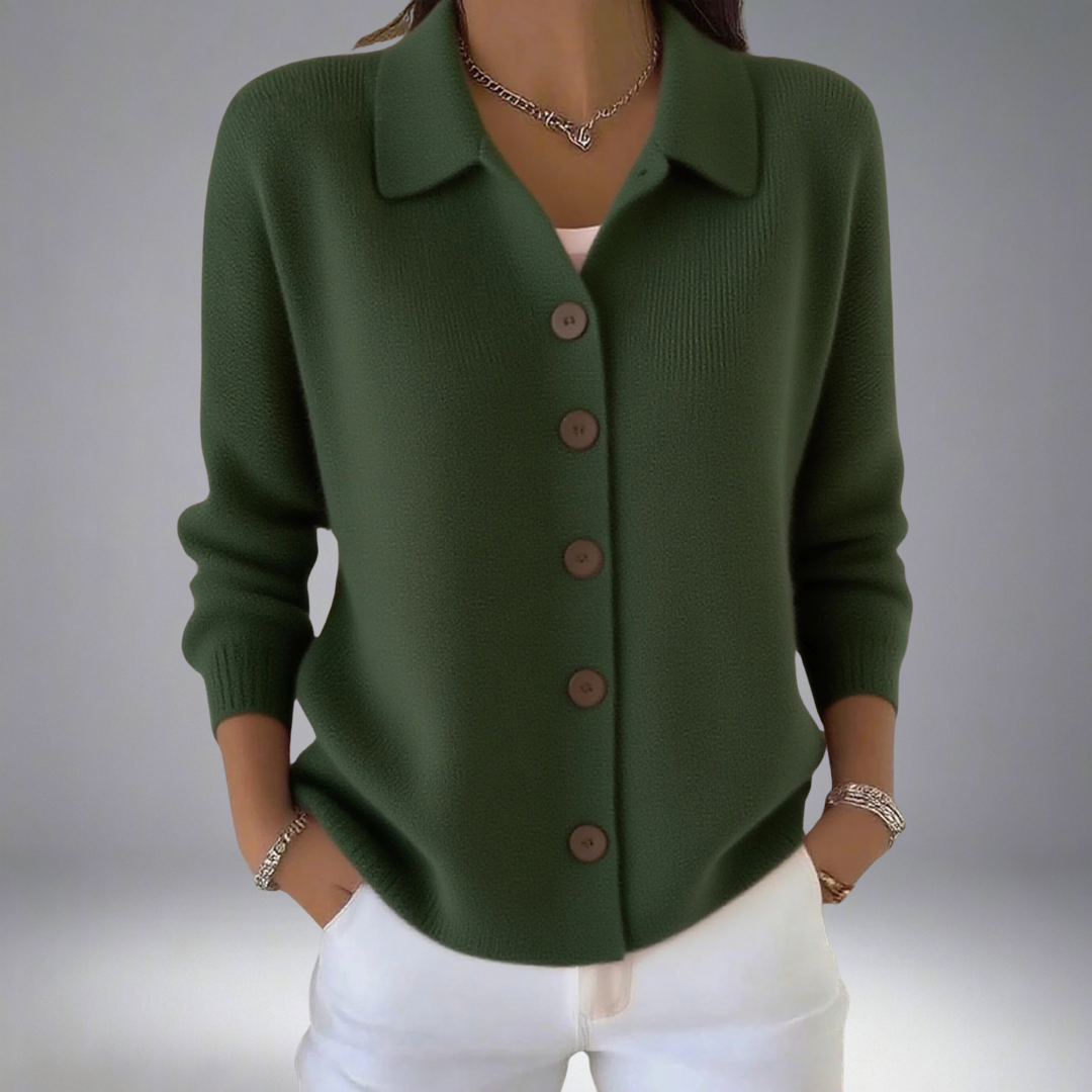 Raina | Women's Collared Button Front Cardigan