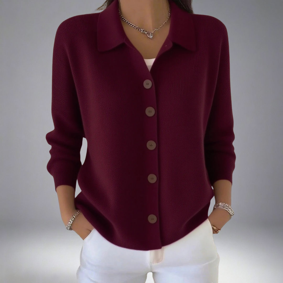 Raina | Women's Collared Button Front Cardigan