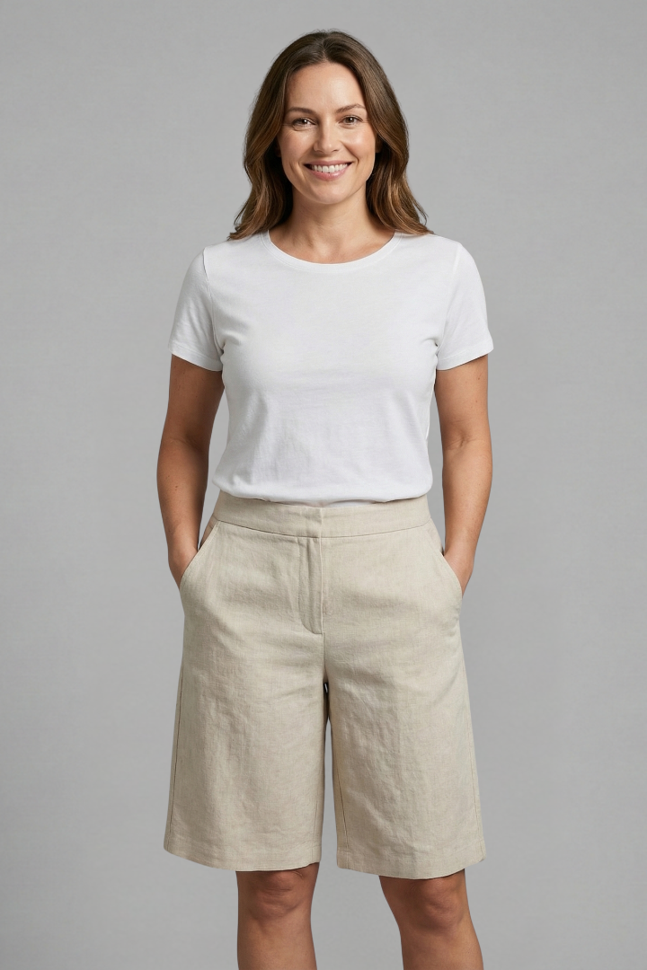 Seraphita | Women's Elastic Waist Knee Length Shorts