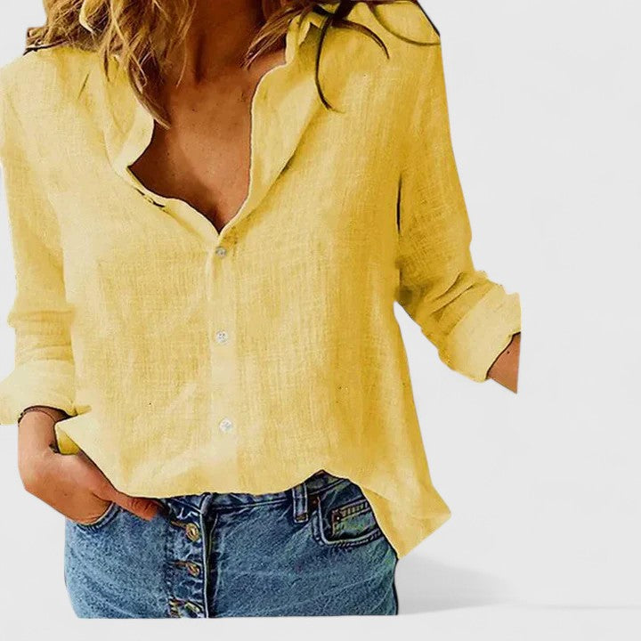 Sylviana | Women's Floral V-Neck Long Sleeve Blouse