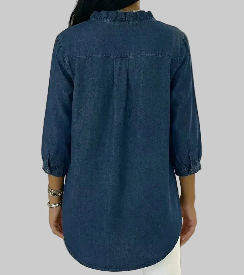 Tessa | Women's V-Neck Ruffle Blouse